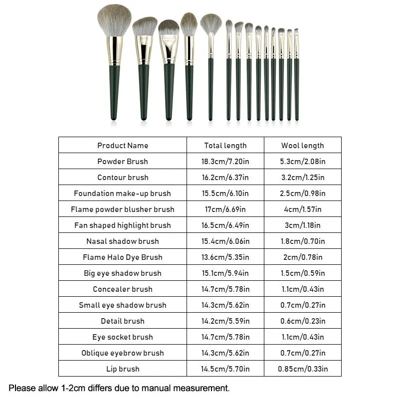 14 Makeup Brushes Set